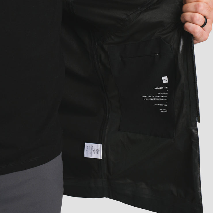 Continuum 3-Layer Waterproof Rain Jacket Black