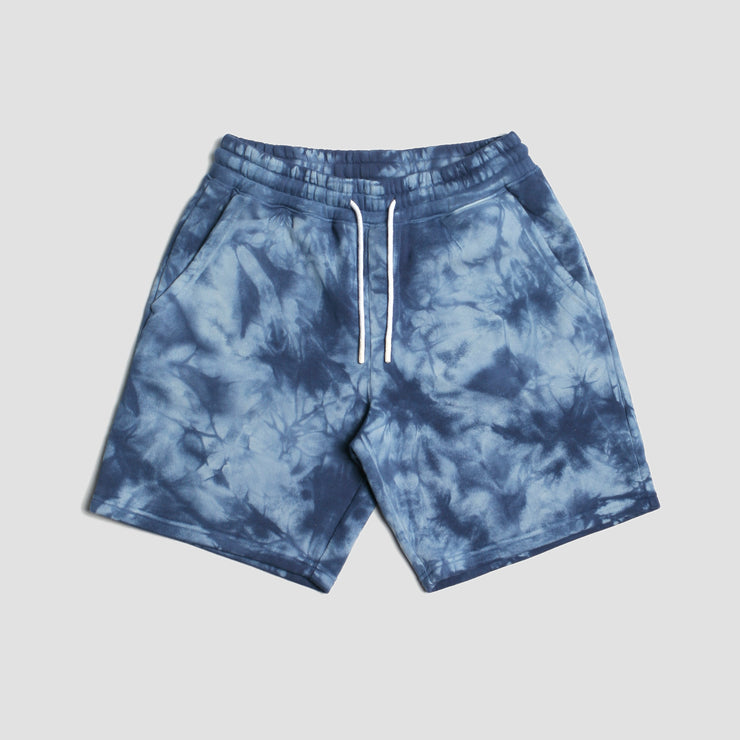 Loftloom Sweat Shorts Indigo Smoke Tie Dye