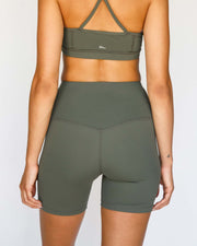 Solo High Waisted Biker Shorts Olive