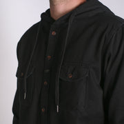 Wallace LS Hooded Shirt Black Denim