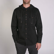 Wallace LS Hooded Shirt Black Denim