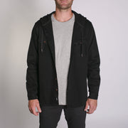 Wallace LS Hooded Shirt Black Denim