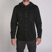 Wallace LS Hooded Shirt Black Denim