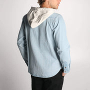 Wallace LS Hooded Shirt Washed Indigo Denim