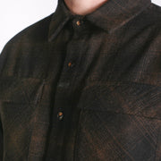 Winthrop Woolly Flannel Black Copper Plaid