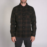 Winthrop Woolly Flannel Black Copper Plaid